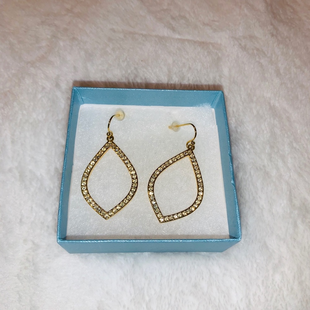 Touchstone crystal open teardrop earrings.